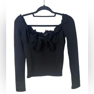 Black Milkmaid Top
